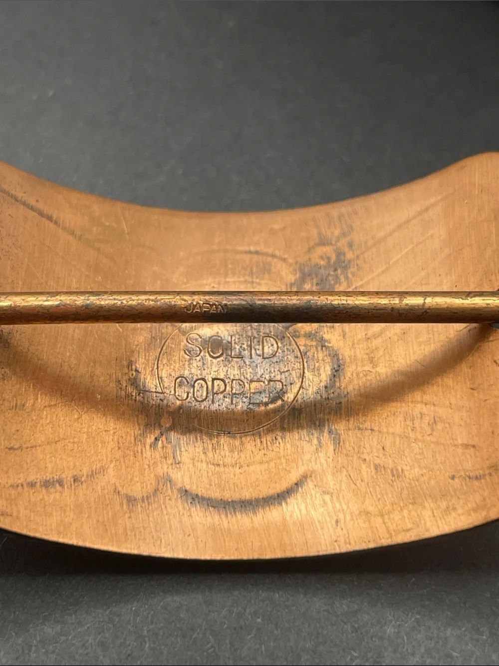 Japan solid copper hair pin vintage